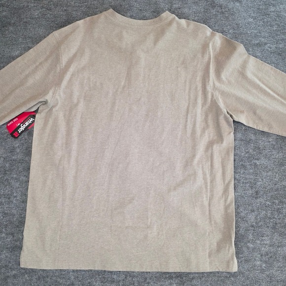 NWT Wrangler Riggs Workwear Henley Shirt Mens Large Tan Relaxed Fit Long Sleeve - Picture 4 of 11